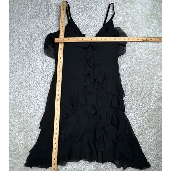 Alice + Olivia Lavinia Ruffled Dress Black Lined 8 - Picture 11 of 13